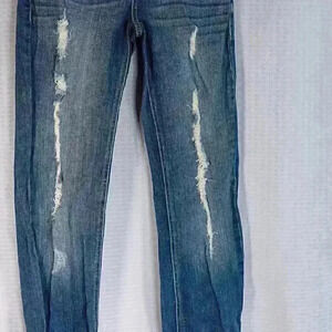2.1 skinny size 26 distressed low rise jeans